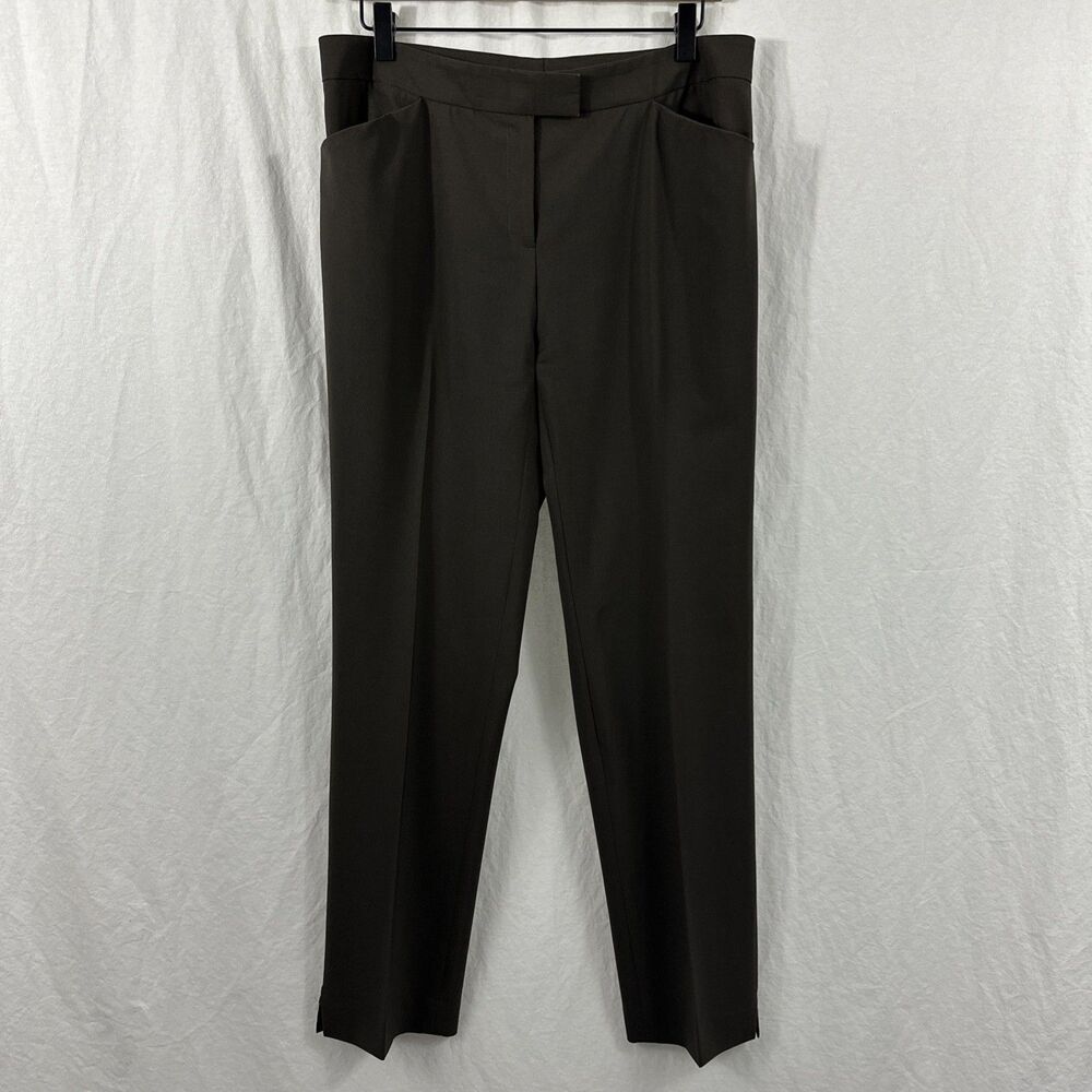 Lafayette 148 Irving Wool Blend Brown Tapered Trouser Pants Womens Sz 10 Career